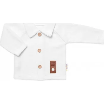 Pletený svetřík s knoflíčky Boy, Baby Nellys, bílý, vel. 74