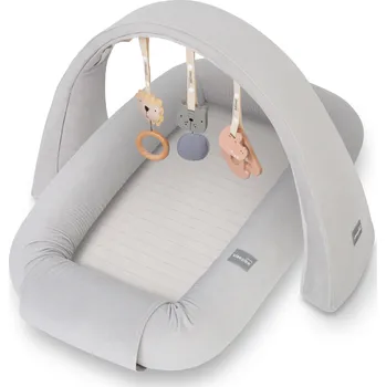 Hnízdečko pro miminko Multifunkční hnízdečko pro miminko s hrazdičkou a hračkami 3 v 1 Sleepee Grey