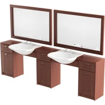 Kadeřnické křeslo Panda Obsluha Barber Retro dvoumístná - bez umyvadla