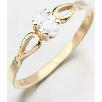 Šperk Dámský prsten žluté zlato 585 zirkon 681P-110046-001 velikost 50