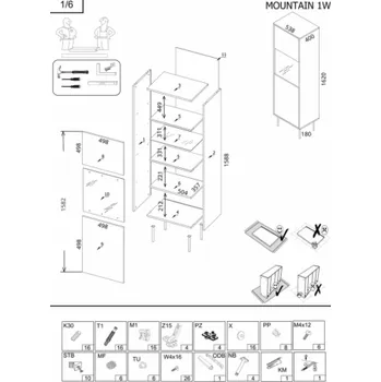 Obývací stěna Cama MOUNTAIN 207004 skřínka do obývacího pokoje Úložná skříňka