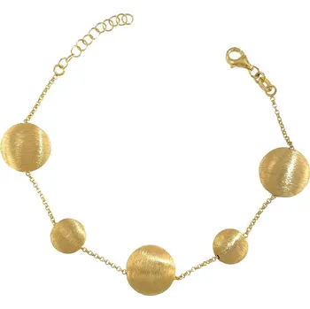 Náramek Stříbrný pozlacený náramek čočky délka náramku 17+3cm