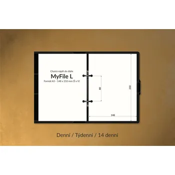 Diář Chytrá náplň do diáře MyFile L 14 denní kalendárium – barevný tisk Vodorovný nelinkovaný
