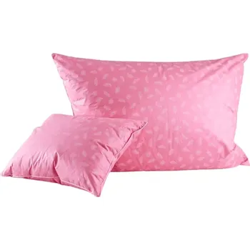 Povlak na dekorativní polštářek Ušitá sypka na polštář Sulpa růžová s peříčkem 70x90 cm