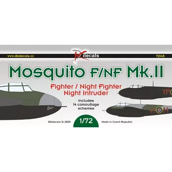 Plastikový model DK decals 1/72 Mosquito F/NF Mk.II (14x camo)