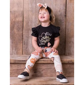 G-baby Kojenecké body s volánkem Kiss - černé