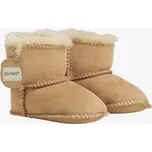 Dětské zateplené capačky z jehněčí kůže EN FANT - hnědé Camel Velikost: S