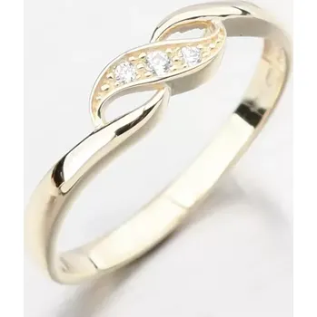 Prsten Dámský prsten žluté zlato 585 zirkon DZ2001-ZL-02 velikost 49