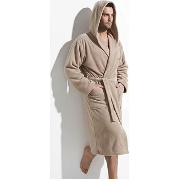 Pánský župan L&L župan pánský Iwo - cappucino, XXL (Pánský župan s kapucí)