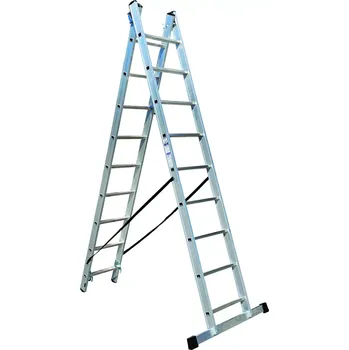 Žebřík ALPOS Hliníkové štafle - žebřík profi 2x9 příček