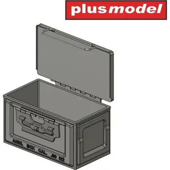 Plastikový model Plusmodel 1/35 Boxes for 12,7 mm ammunition WWII (10 pcs.)