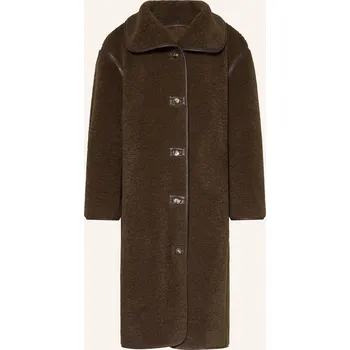 Dámský kabát Neo Noir Dámský Plyšový Kabát Carmen, tmavě hnědá, 36
