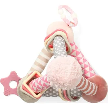 plyšák Plyšová edukační závěsná hračka Pyramida - růžová, BabyOno