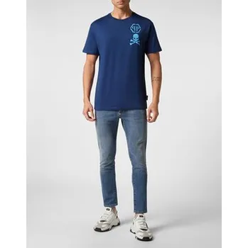 Pánské tričko PHILIPP PLEIN T-Shirt 22831 Tmavomodrá Regular Fit XXL