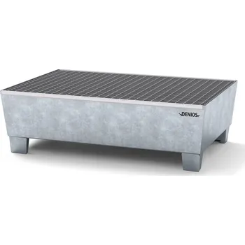 Olejová vana Záchytná vana classic-line, z oceli, pro 2 sudy, zinkovaná, podjízdná, s roštem, 1236x815x355