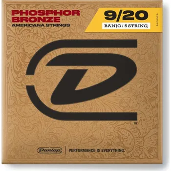 Struna pro kytaru a smyčcový nástroj Dunlop Phosphor Bronze Loop End Banjo Strings 09-20 / 5-String