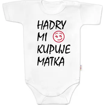 Body krátký rukáv Hadry mi kupuje matka, Baby Nellys, bílé, vel. 80