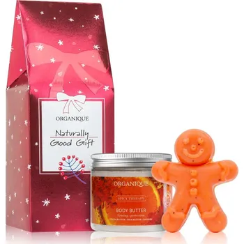 Tělový krém Organique Naturally Good Gift Organique Spicy Therapy zpevňující tělové máslo 200 ml + Organique Spicy Therapy tuhé mýdlo ve vánočním stylu 65 g