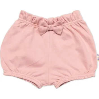 Dětská móda Kraťásky s mašličkou Baby Nellys, bavlna, pudrové, vel. 104