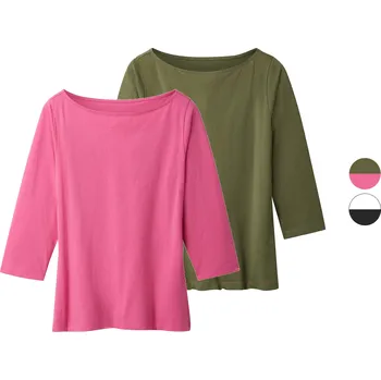 Dámské tričko esmara® Dámské triko s 3/4 rukávy s BIO bavlnou, 2 kusy