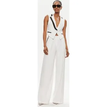 Dámské kalhoty Maryley Kalhoty z materiálu 24EB806/43BN Bílá Wide Leg S