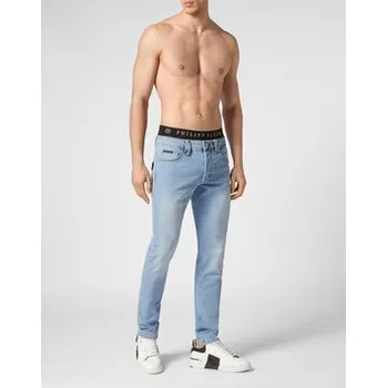 Pánská móda PHILIPP PLEIN Jeansy 2015 Světle modrá Straight Leg 32