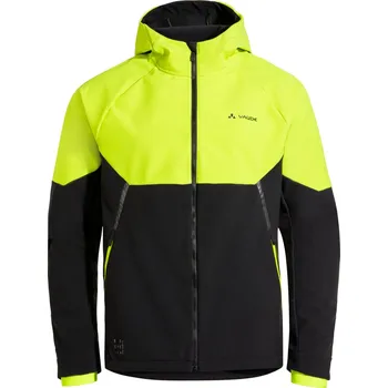 Cyklistická bunda VAUDE Cyklistická větruodolná bunda - QIMSA SOFTSHELL - černá/žlutá S
