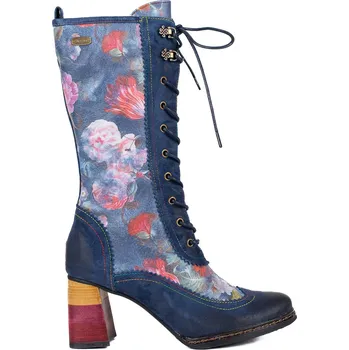 Dámské sandále Dámské modré kozačky se šněrováním Laura Vita Idcano 07 Bleu Velikost: 41