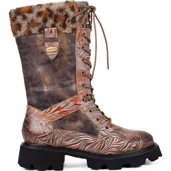 Dámské sandále Dámské hnědé kozačky se šněrováním Laura Vita Kouleo 02 Taupe Velikost: 38