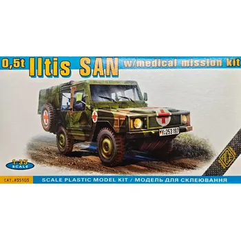 Plastikový model ACE 1/35 ILTIS SAN 0,5t truck w/ medical mission kit