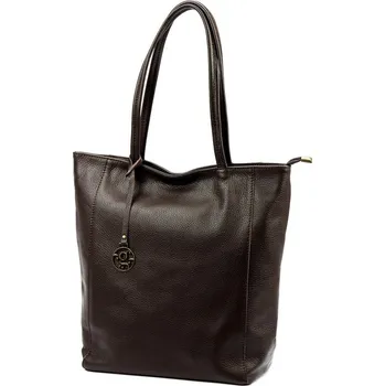 Kabelka Velká kožená kabelka na rameno/do ruky Gregorio no. 028 tmavěhnědá