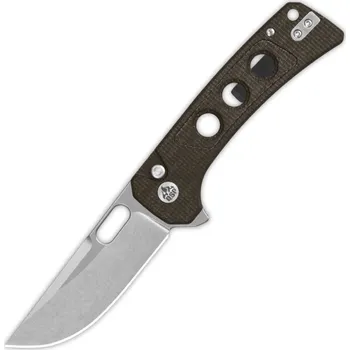 kapesní nůž QSP Nůž Unicorn 14C28N, stonewashed, Tmavě hnědá micarta QS156-A1