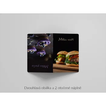 Sešit 10 x Střední dvouhlavý sešit Twist M - s vlastním designem a náplní 2x30 stran