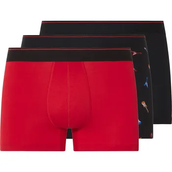 Boxerky esmara Men Pánské boxerky, 3 kusy (černá/červená, 5/M)