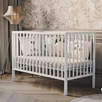 Dětsný nábytek Dětská postýlka Magda 60×120 cm bílá – klasická, dřevěná, s nastavitelným dnem Druh matrace: pěnová matrace 60x120x6cm +599kč