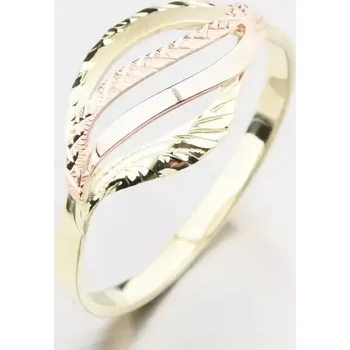 Šperk Dámský prsten zlato mix 585 51P-519 velikost 53