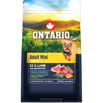 Ontario Adult Mini Lamb/Brown Rice, 0,75 kg