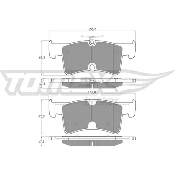 Brzdová destička Sada brzdových destiček, vždy 4 kusy v sadě TOMEX Brakes TX 60-64