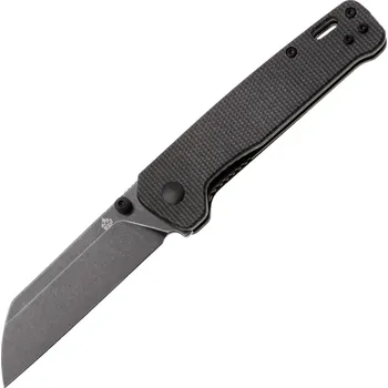 kapesní nůž QSP Penguin V2 D2, černý stonewash, Rukojeť: Tmavě hnědá micarta QS130V2-A2