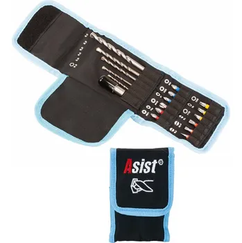 Vrták Asist Sada vrtáků do betonu a zdiva 18ks + úložná taška se sponou na opasek (poškozený obal) ASIST