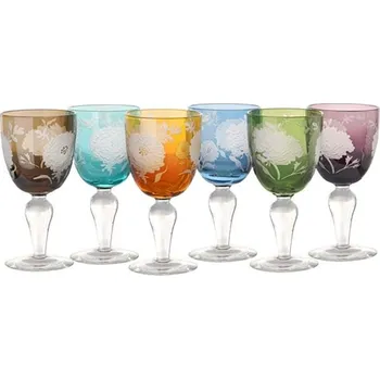 Sklenice Sada sklenic na víno Pols Potten Peony Multicolor 6-pack 140.230.132 vícebarevná MLC