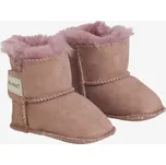 Dětské zateplené capačky z jehněčí kůže EN FANT - růžové Old rose Velikost: M
