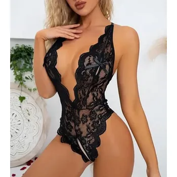Dámská erotická souprava Krajkové body - 5 barev, M-XL Barva: Černá