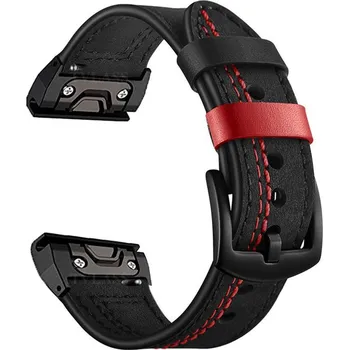 Řemínek na hodinky VSECHNONAMOBIL 123881 VANGUARD QuickFit Kožený řemínek pro Garmin - šířka 26mm černý