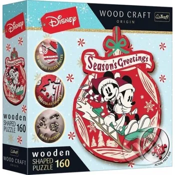 Wood Craft Origin puzzle Vánoční dobrodružství Mickeyho a Minnie - Trefl Trefl