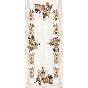 ubrus 4sleep Vánoční ubrus skřítci béžový 85 × 85 cm