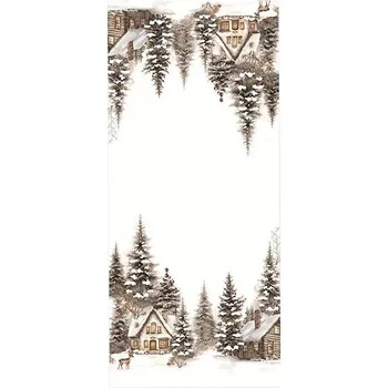 ubrus 4sleep Vánoční ubrus krajina krémový 40 × 140 cm