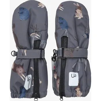 Rukavice MINYMO Dětské zimní nepromokavé rukavice palčáky dlouhé se zipem Minymo - šedé Dark Gull Grey Velikost: 6-12 měsíců