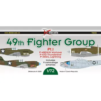 Plastikový model DK decals 1/72 49th Fighter Group (9x camo) Part I.