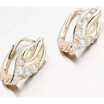 Náušnice Dámské náušnice žluté zlato 585 zirkon 663P-120406